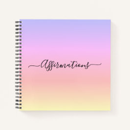 Pastel Rainbow & Black Typografie Affirmaties Notitieboek