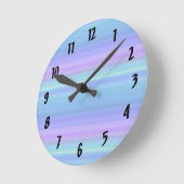 Pastel Rainbow Blue Paars Green Clock Ronde Klok (Hoek)