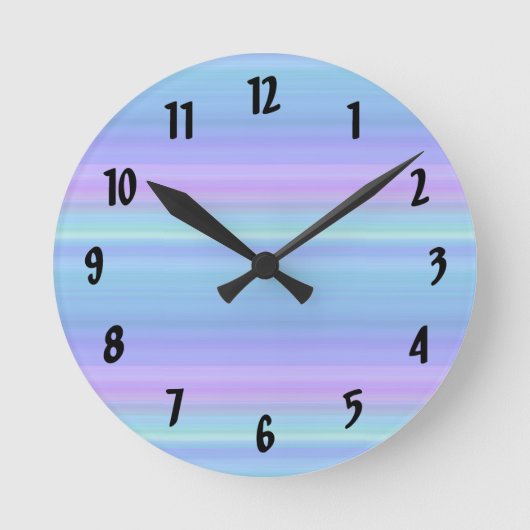 Pastel Rainbow Blue Paars Green Clock Ronde Klok (Voorkant)