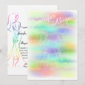 Pastel Rainbow Brides Gay Huwelijksuitnodiging Kaart (Voorkant / Achterkant)