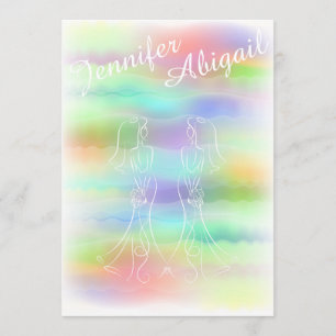 Pastel Rainbow Brides Gay Huwelijksuitnodiging Kaart