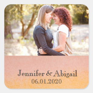 Pastel Rainbow Brides Gay Wedding Vierkante Sticker