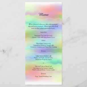 Pastel Rainbow Brides Weddenschap Menu