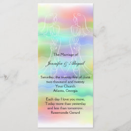Pastel Rainbow Brides Wedding Programma Programmakaart