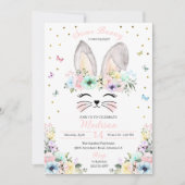 Pastel Rainbow Bunny Ears Flower Crothday Kaart (Voorkant)