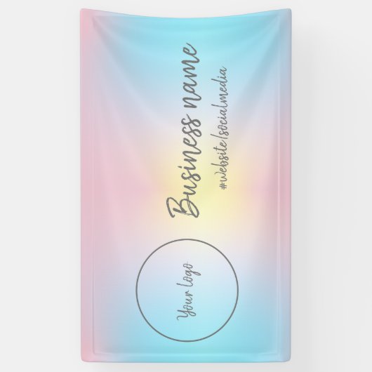 Pastel Rainbow Business Spandoek (Verticaal)