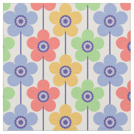 Pastel Rainbow Buttercup Geometrisch Bloem Patroon Stof