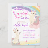 Pastel Rainbow Cat Unicorn Baby shower Kaart (Voorkant)