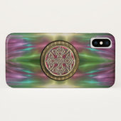 Pastel Rainbow Celtic Dara Knot iPhone X Hoesje (Achterkant (horizontaal))