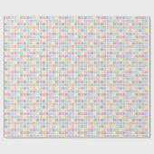 Pastel Rainbow Checkered Squares,Birthday, Baby Cadeaupapier (Vlak)
