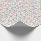 Pastel Rainbow Checkered Squares,Birthday, Baby Cadeaupapier (Hoek)