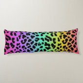 Pastel Rainbow Cheetah Print Lichaamskussen (Achterkant)