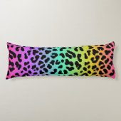Pastel Rainbow Cheetah Print Lichaamskussen (Voorkant)