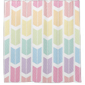 Pastel Rainbow Chevron Arrows Douchegordijn (Voorkant)