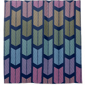 Pastel Rainbow Chevron Arrows Navy Blue Background Douchegordijn (Voorkant)