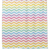 Pastel Rainbow Chevron Douchegordijn (Voorkant)