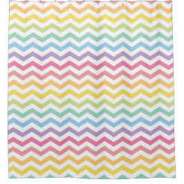 Pastel Rainbow Chevron Douchegordijn