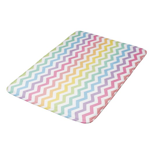 Pastel Rainbow Chevron Pattern Badmat (Gekanteld)