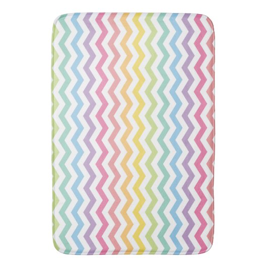 Pastel Rainbow Chevron Pattern Badmat (Voorkant Verticaal)