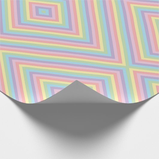 Pastel Rainbow Chevron Stripe Wrapping Paper Cadeaupapier (Hoek)