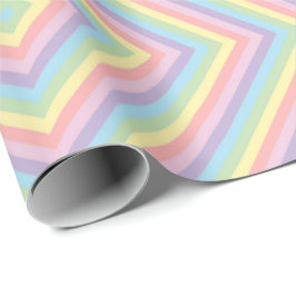 Pastel Rainbow Chevron Stripe Wrapping Paper Cadeaupapier