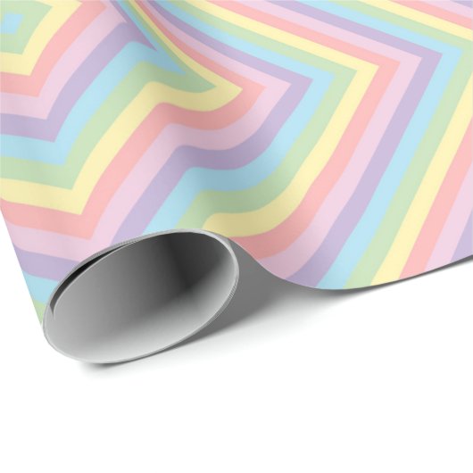 Pastel Rainbow Chevron Stripe Wrapping Paper Cadeaupapier (Rol Hoek)