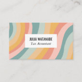 Pastel Rainbow Chic Minimalistische Strepen Sociaa Visitekaartje (Voorkant)