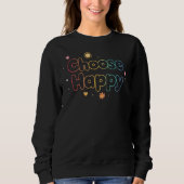 Pastel Rainbow "Choose Happy" Quote Trui (Voorkant)