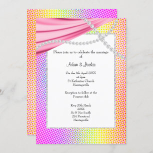 PASTEL RAINBOW CIRCUS WEDING KAART