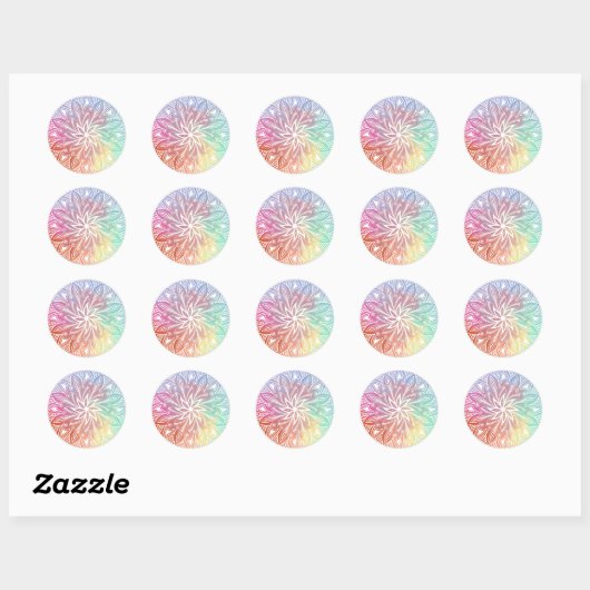 Pastel Rainbow Classic ronde Sticker (Vel)