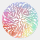 Pastel Rainbow Classic ronde Sticker (Voorkant)