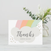 Pastel Rainbow Cloud Kids Birthday Hartelijk dank Kaart (Staand voorkant)