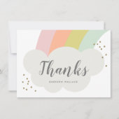 Pastel Rainbow Cloud Kids Birthday Hartelijk dank Kaart (Voorkant)