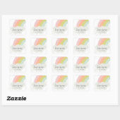 Pastel Rainbow Cloud Kids Birthday Party Vierkante Sticker (Vel)