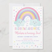 Pastel Rainbow Cloud Meisje Vierde Verjaardag Kaart (Voorkant)