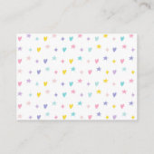 Pastel Rainbow Clouds Baby shower Boek Verzoek Informatiekaartje (Achterkant)