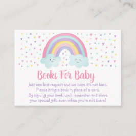 Pastel Rainbow Clouds Baby shower Boek Verzoek Informatiekaartje