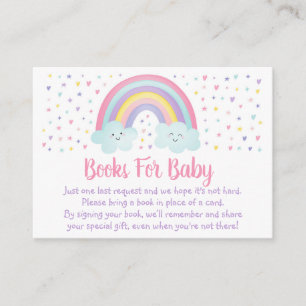 Pastel Rainbow Clouds Baby shower Boek Verzoek Informatiekaartje