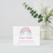 Pastel Rainbow Clouds Baby shower Diaper Raffle Informatiekaartje (Staand voorkant)