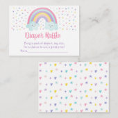 Pastel Rainbow Clouds Baby shower Diaper Raffle Informatiekaartje (Voorkant / Achterkant)