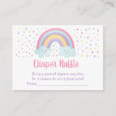 Pastel Rainbow Clouds Baby shower Diaper Raffle Informatiekaartje (Voorkant)