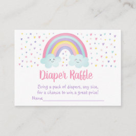 Pastel Rainbow Clouds Baby shower Diaper Raffle Informatiekaartje
