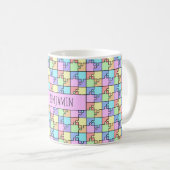 Pastel Rainbow Color Puzzel Geometrische naam Koffiemok (Voorkant rechts)