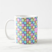 Pastel Rainbow Color Puzzel Geometrische naam Koffiemok (Links)