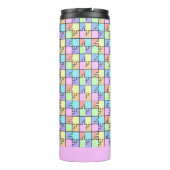 Pastel Rainbow Color Puzzel Geometrische naam Thermosbeker (Achterkant)