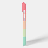 Pastel Rainbow Colorblock Streep Roze Monogram op Case-Mate iPhone Case (Achterkant / Links)