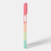 Pastel Rainbow Colorblock Streep Roze Monogram op Case-Mate iPhone Case (Achterkant / Rechts)