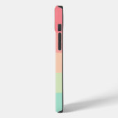 Pastel Rainbow Colorblock Streep Roze Monogram op Case-Mate iPhone Case (Achterkant / Links)
