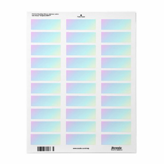 PASTEL RAINBOW COLORFUL GRADITS BACKGROUNTS WALL ETIKET (Full Sheet)