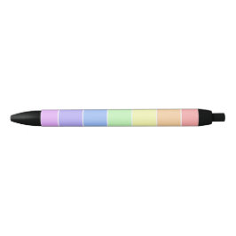 Pastel Rainbow Colorful Stripes Pattern Zwarte Inkt Pen